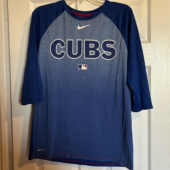 Nike Dri-Fit MLB men’s Chicago Cubs 3/4 sleeve t-shirt size large - Picture 1 of 8